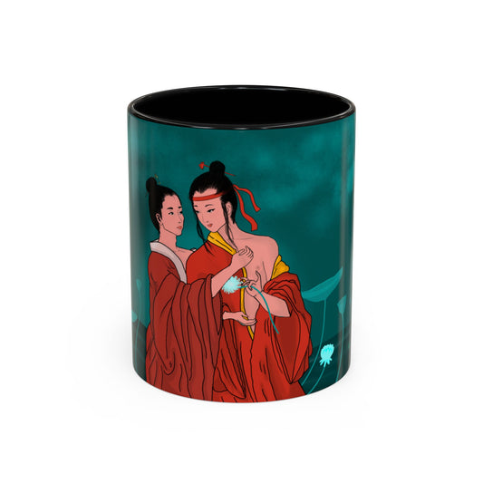 Chinese Ink Painting Lovers by Pond Mug